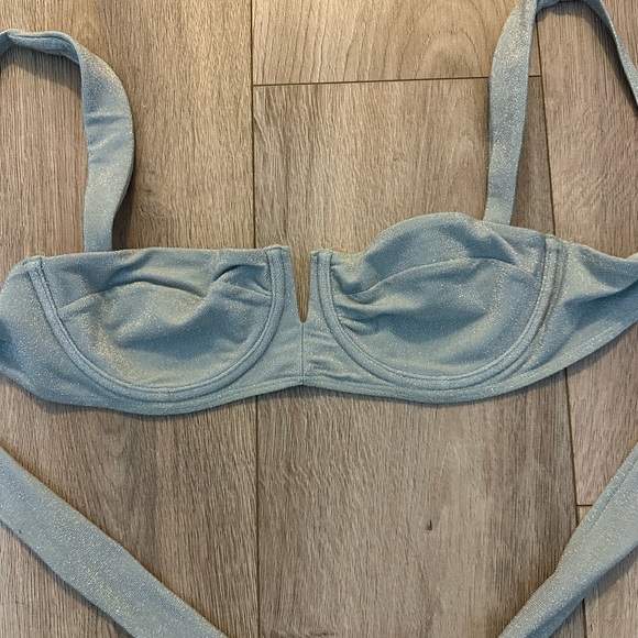 Monday Swimwear Clovelly Top in Powder Blue Shimmer - Picture 3 of 3